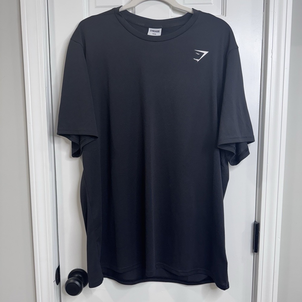 Gymshark Mens XXXL Black Athletic Performance T Shirt Short Sleeve Gym Tee